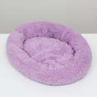 Лежанка для собак и кошек «Уют», мягкий мех, 45×35×11 см, фиолетовая - Фото 5