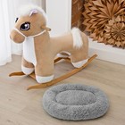 Лежанка для собак и кошек «Уют», мягкий мех, 50×42×11 см, серая - Фото 3