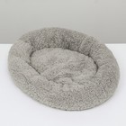 Лежанка для собак и кошек «Уют», мягкий мех, 50×42×11 см, серая - Фото 5