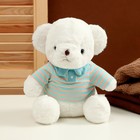Мягкая игрушка «Белый медведь» в голубой кофте, 26 см - фото 109142561