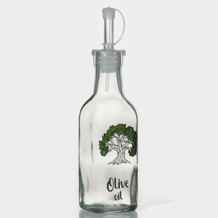 Бутылка стеклянная для соусов и масла Доляна «Дерево оливы», 200 мл, 5×20 см - Фото 1
