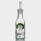Бутылка стеклянная для соусов и масла Доляна «Дерево оливы», 200 мл, 5×20 см - фото 4395433