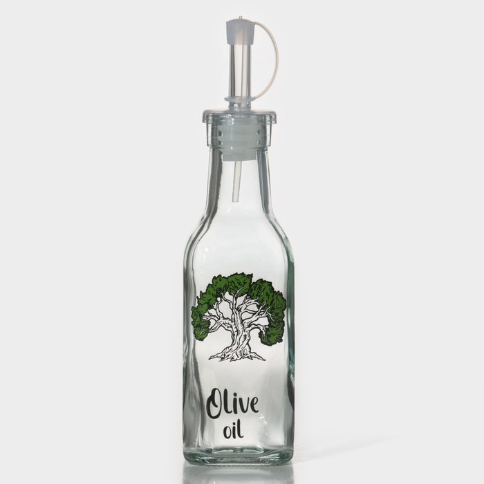 Бутылка стеклянная для соусов и масла Доляна «Дерево оливы», 200 мл, 5×20 см - фото 1890214625