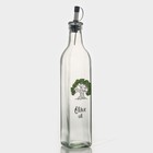 Бутылка стеклянная для соусов и масла Доляна «Дерево оливы», 500 мл, 5,5×30 см - фото 320449695