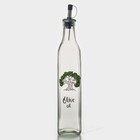 Бутылка стеклянная для соусов и масла Доляна «Дерево оливы», 500 мл, 5,5×30 см - фото 4395438