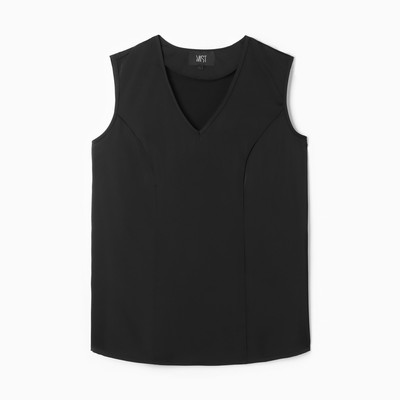 Майка шелковая женская MIST plus-size, размер 50, чёрная