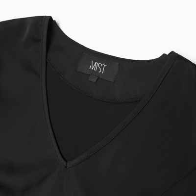 Майка шелковая женская MIST plus-size, размер 50, чёрная