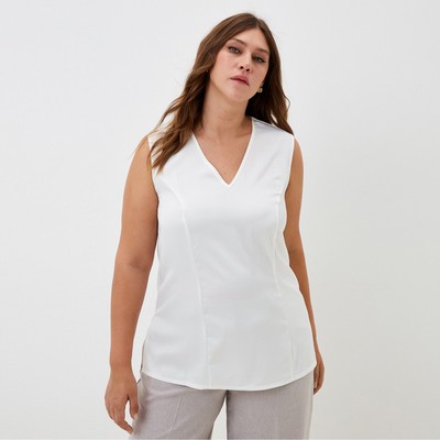 Майка шелковая женская MIST plus-size, размер 56, молочная