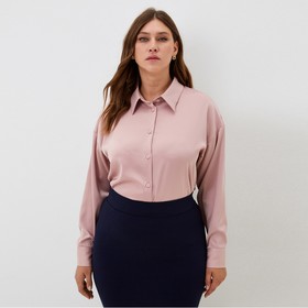 Рубашка шелковая MIST plus-size, р. 52, пыльная роза 9728628