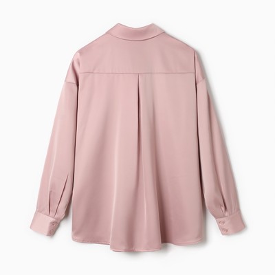 Рубашка шелковая MIST plus-size, р. 54, пыльная роза