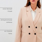 Пиджак женский двубортный MIST plus-size, р.58, бежевый 9782614 - фото 12672858
