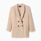 Пиджак женский двубортный MIST plus-size, р.58, бежевый 9782614 - фото 11698068