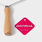 Щётка скребок для удаления шерсти и катышков с ковров и мебели Доляна, лакированная ручка, 25×23 см - Фото 3