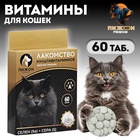 Лакомство для кошек «Пижон» против линьки, мультивитаминное, 60 таб - Фото 1