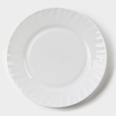 Тарелка десертная Avvir «Регал», d=20 см, стеклокерамика, цвет белый