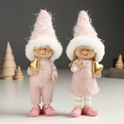 Фигурка полистоун «Малышка. Малыш в розовом наряде, с золотым сердцем», 5×5×18 см, МИКС