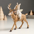 Фигурка полистоун «Малышка-ангел в сером наряде, верхом на олене», 5.5×14×14.5 см - Фото 4