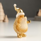 Сувенир полистоун "Золотой ёжик в новогоднем колпаке, со звёздочкой" МИКС 4,5х5х11 см - фото 24261448