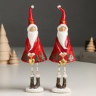 Сувенир полистоун "Высокий Дед Мороз в красном наряде, с сердцем/звездой" МИКС 4,5х6х19 см - фото 320170688