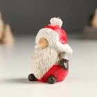 Сувенир полистоун "Дедушка Мороз в красной шапке-ушанке" 4,5х3,5х5,5 см - Фото 4
