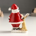 Сувенир полистоун "Дедушка Мороз в красном кафтане и лосик" 4х7х11 см - фото 22880044