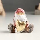 Сувенир полистоун "Дед Мороз в длинном красном колпаке, с сердцем" МИКС 7х5х8 см - Фото 2