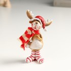 Сувенир полистоун "Лосяш в красном колпаке и полосатых гетрах, с мешком" МИКС 3х5,5х9,5 см - фото 22880058