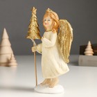 Сувенир полистоун "Девочка-ангел в бежевом платье с ёлочкой" золото 6х9х17 см - Фото 5