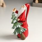 Сувенир полистоун "Длинный Дед Мороз с ёлочкой и птичкой" 6х6х17 см - фото 1487816