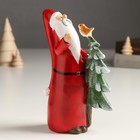 Сувенир полистоун "Длинный Дед Мороз с ёлочкой и птичкой" 6х6х17 см - Фото 4