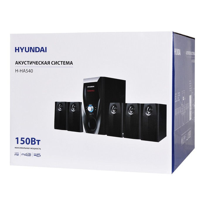 Микросистема Hyundai H-HA540 черный 150Вт FM USB BT SD/MMC/MS - фото 51348218