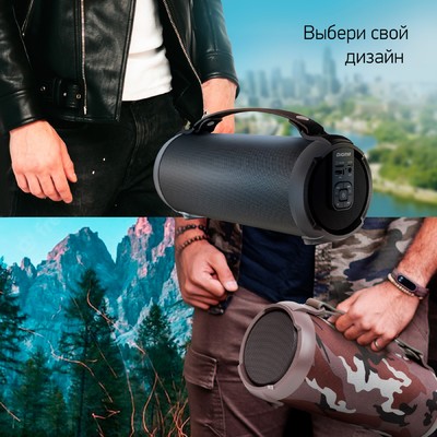 Колонка портативная Digma D-PS1520, 16 Вт, 1.0 BT, 10 м, 1500mAh, чёрная (SP1520B)