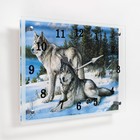 Часы настенные, серия: Животный мир, "Волки в Зимнем Лесу", 25х35 см - фото 9543339