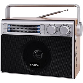Радиоприемник настольный Hyundai H-SRS105 коричневый USB SD/microSD