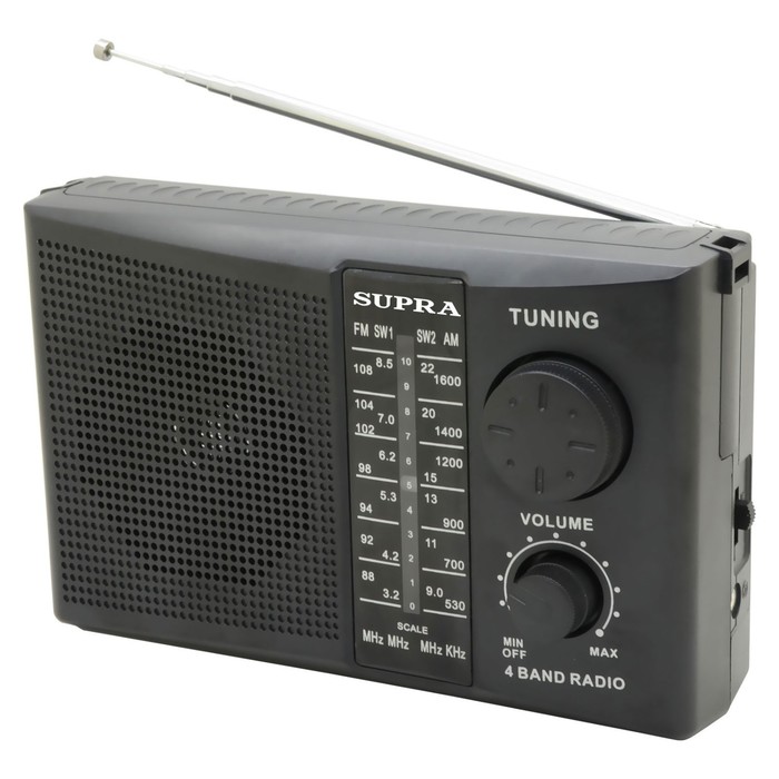 Радиоприемник портативный Supra ST-10 черный - Фото 1