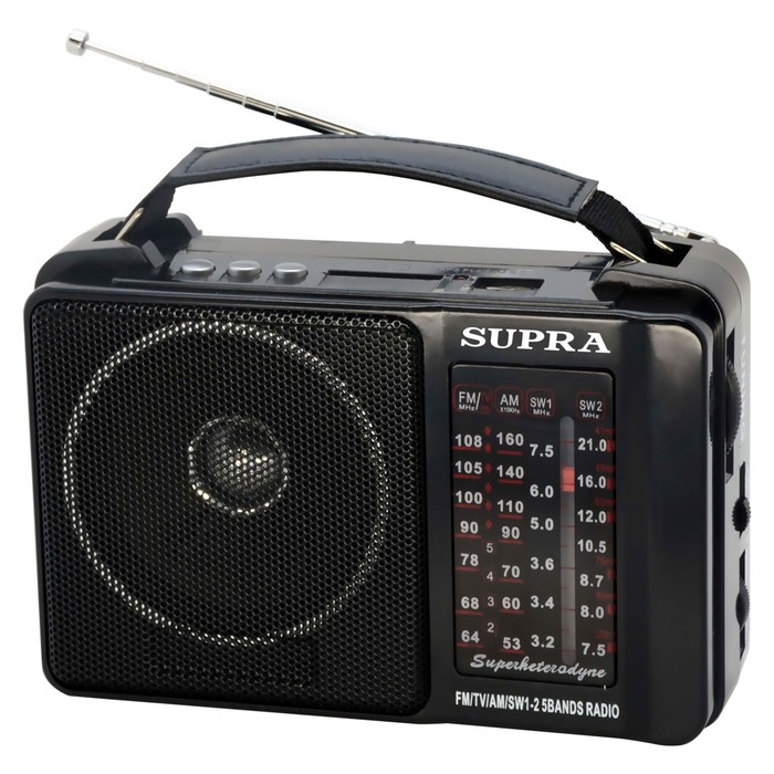 Радиоприемник портативный Supra ST-18U черный USB SD - Фото 1