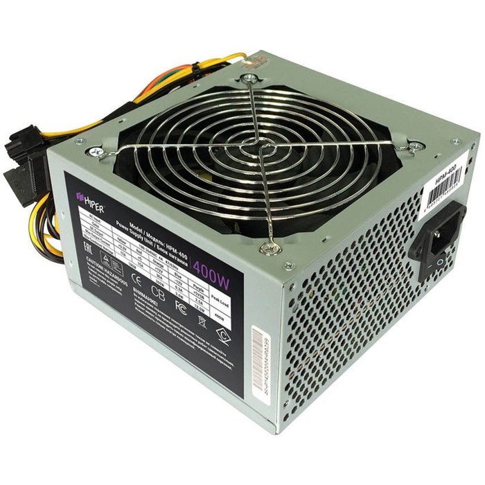 Блок питания Hiper ATX 400W HPM-400 (24+4+4pin) PPFC 120mm fan 3xSATA - фото 51349429