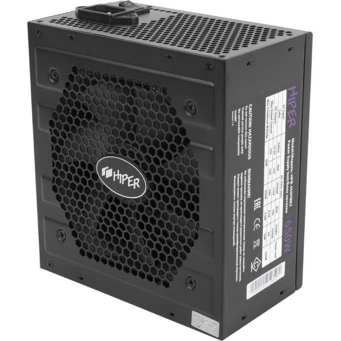 Блок питания Hiper ATX 650W HPB-650FMK2 80+ gold (24+4+4pin) APFC 120mm fan 6xSATA Cab Manag   10044 - фото 51349493