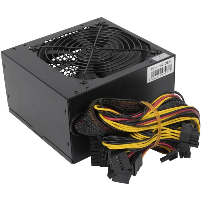 Блок питания Hiper ATX 650W HPC-650 80+ (24+4+4pin) APFC 120mm fan 5xSATA - фото 51349504