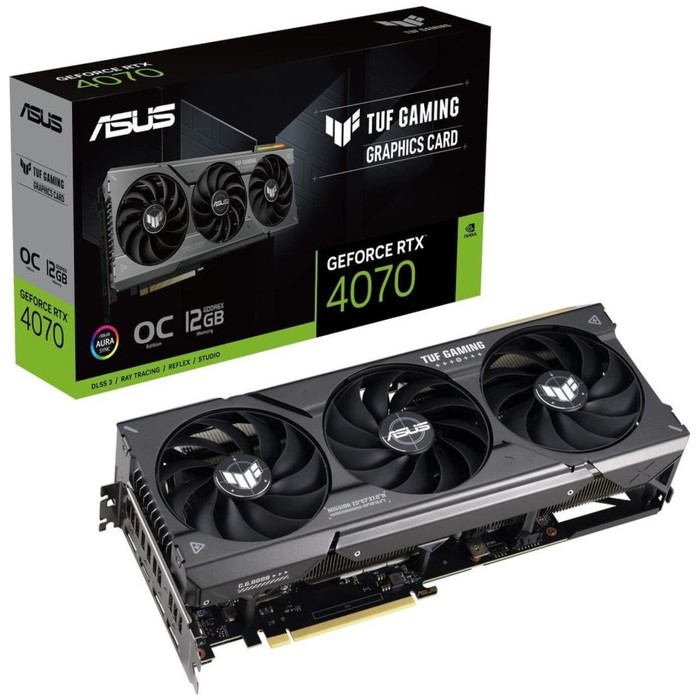 Видеокарта Asus PCI-E 4.0 TUF-RTX4070-O12G-GAMING NVIDIA GeForce RTX 4070 12288Mb 192 GDDR6X   10044 - фото 51349600