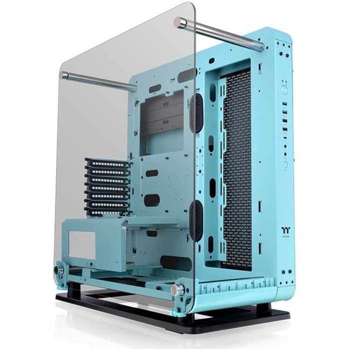 Корпус Thermaltake Core P6 TG Turquoise бирюзовый без БП ATX 10x120mm 6x140mm 2xUSB2.0 2xUSB   10044 - фото 51350091