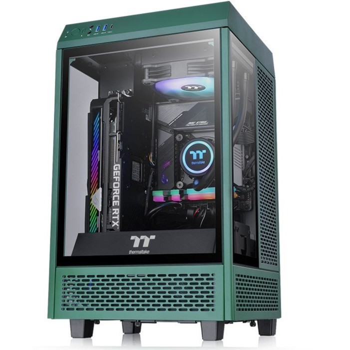 Корпус Thermaltake The Tower 100 Racing Green зеленый без БП miniITX 1x120mm 3x140mm 2xUSB3.   10044 - фото 51350134