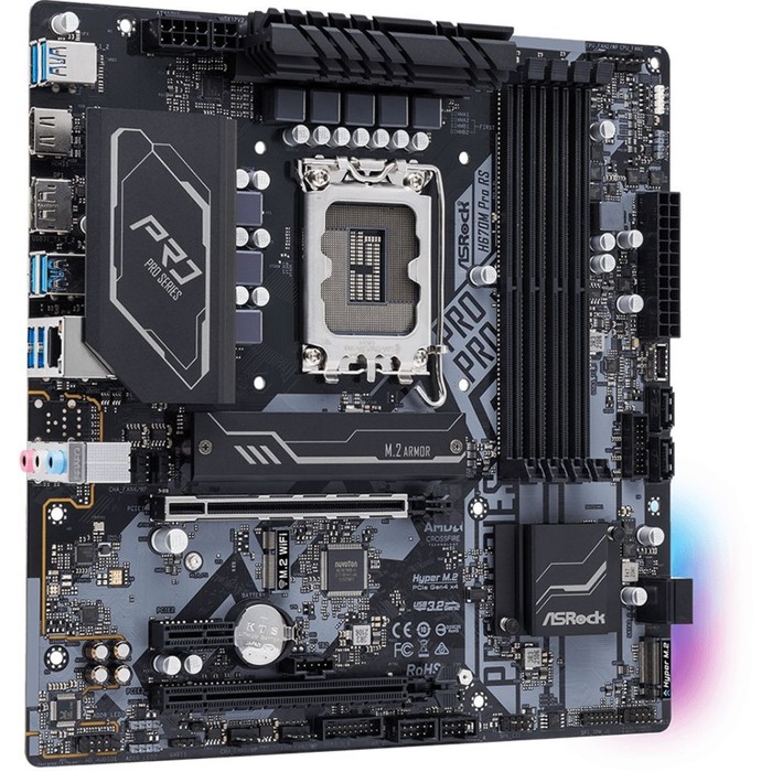 Материнская плата Asrock H670M PRO RS Soc-1700 Intel H670 4xDDR4 mATX AC`97 8ch(7.1) GbLAN R   10044 - фото 51350212