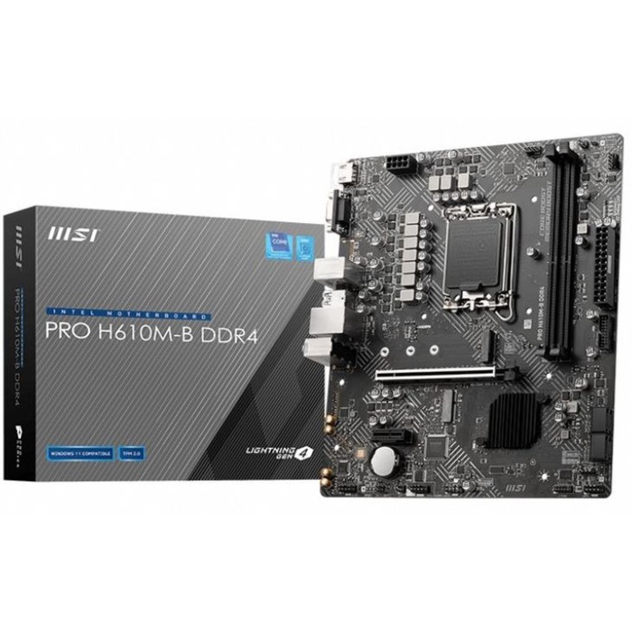 Материнская плата MSI PRO H610M-B DDR4 Soc-1700 Intel H610 2xDDR4 mATX AC`97 8ch(7.1) GbLAN+   10044 - фото 51357274