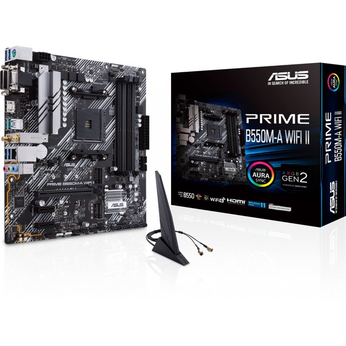 Материнская плата Asus PRIME B550M-A WIFI II Soc-AM4 AMD B550 4xDDR4 mATX AC`97 8ch(7.1) GbL   10044 - фото 51350381