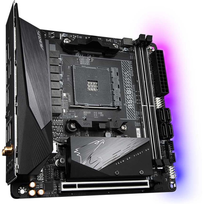 Материнская плата Gigabyte B550I AORUS PRO AX Soc-AM4 AMD B550 2xDDR4 mini-ITX AC`97 8ch(7.1   10044 - фото 51350431