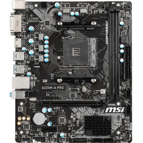 Материнская плата MSI A320M-A PRO Soc-AM4 AMD A320 2xDDR4 mATX AC`97 8ch(7.1) GbLAN RAID+DVI   10044