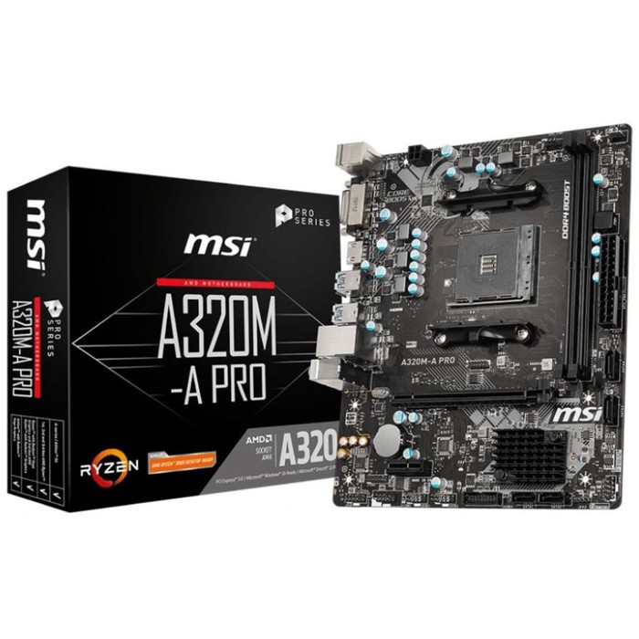 Материнская плата MSI A320M-A PRO Soc-AM4 AMD A320 2xDDR4 mATX AC`97 8ch(7.1) GbLAN RAID+DVI   10044 - фото 51350439