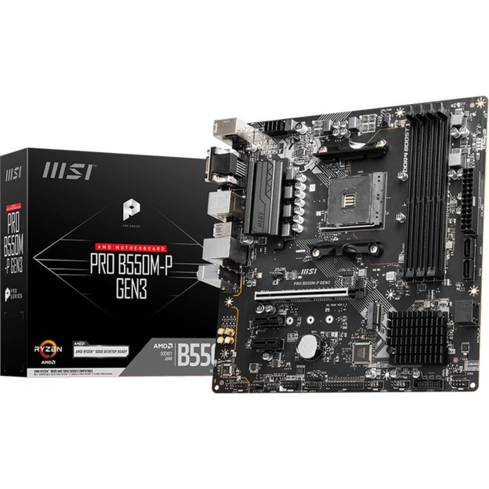 Материнская плата MSI PRO B550M-P GEN3 Soc-AM4 AMD B550 4xDDR4 mATX AC`97 8ch(7.1) GbLAN RAI   10044 - фото 51350452