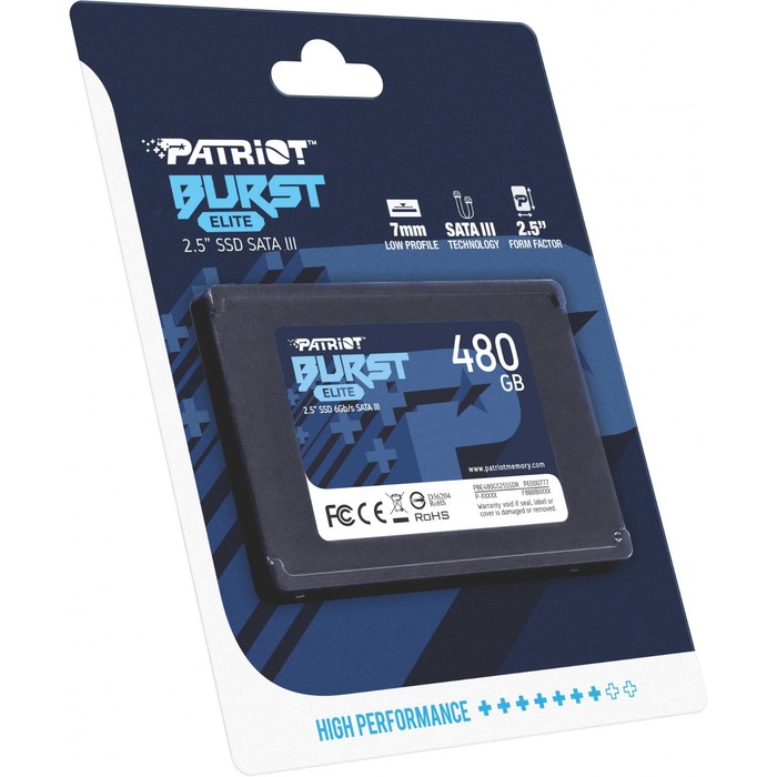 Накопитель SSD Patriot SATA III 480GB PBE480GS25SSDR Burst Elite 2.5" - фото 51350485